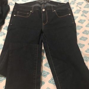 Dark wash super stretch skinny jeans